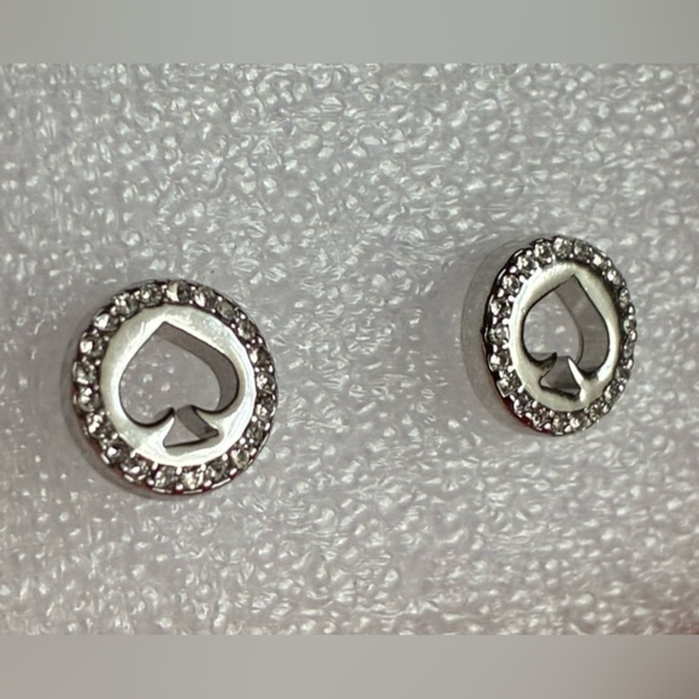 Kate Spade Silver and Crystal Spade Earrings